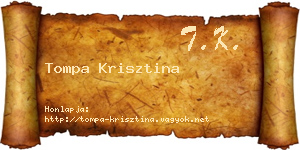 Tompa Krisztina névjegykártya